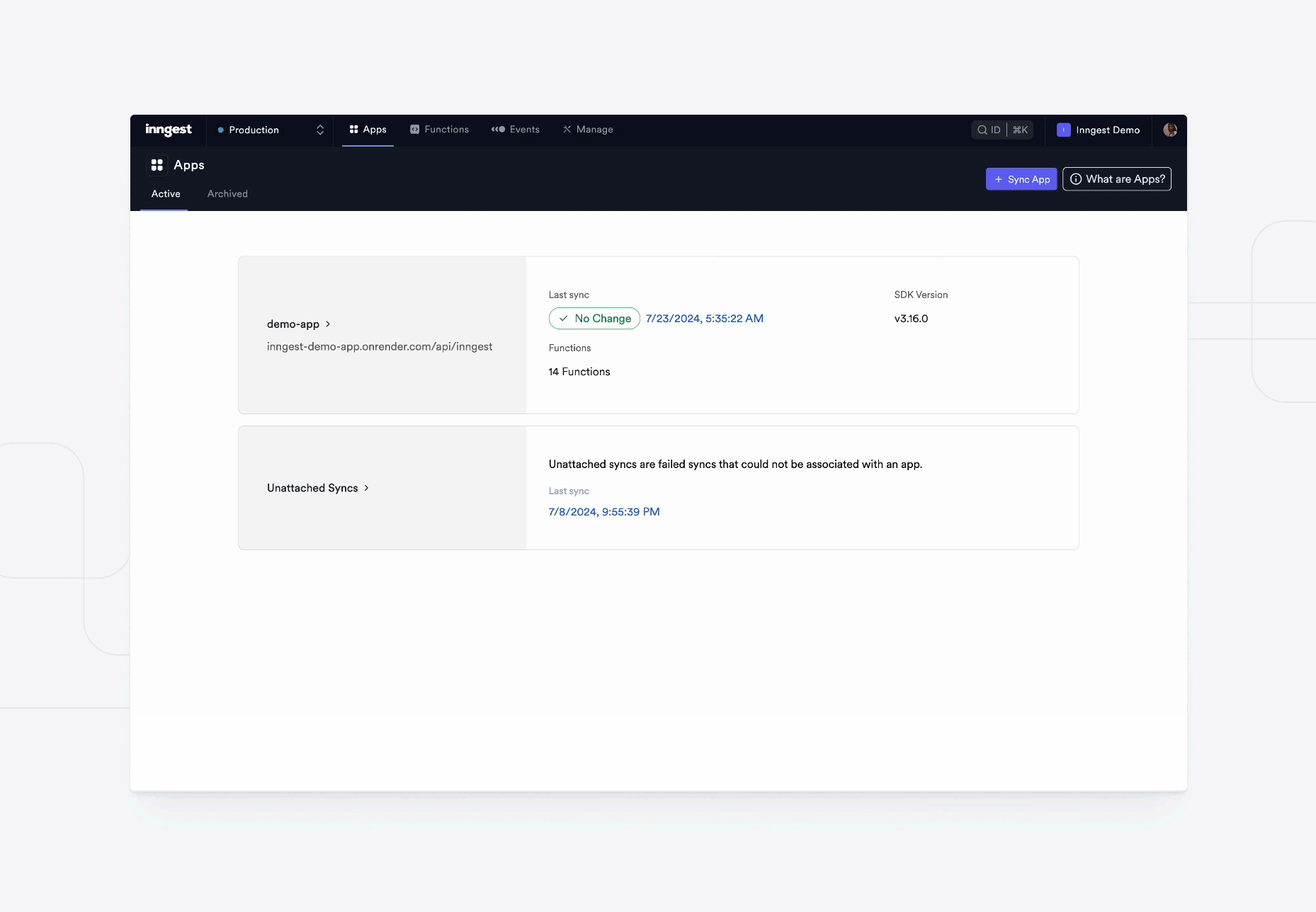 Animation showing the Inngest Cloud UI before and after its redesign.